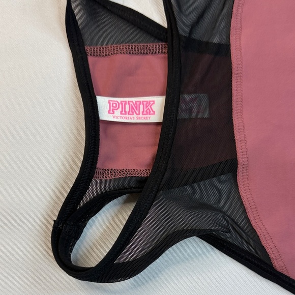 PINK Victoria's Secret Dusty Rose and Black Sports Bra - Picture 4 of 5